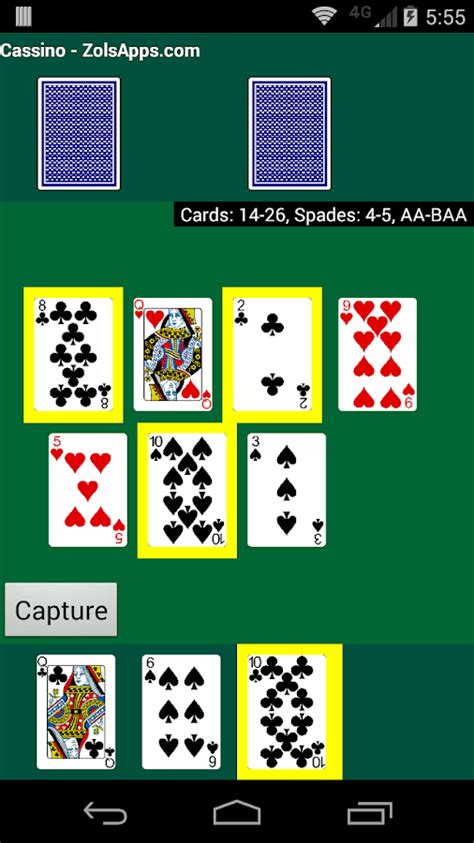 Cassino card game .